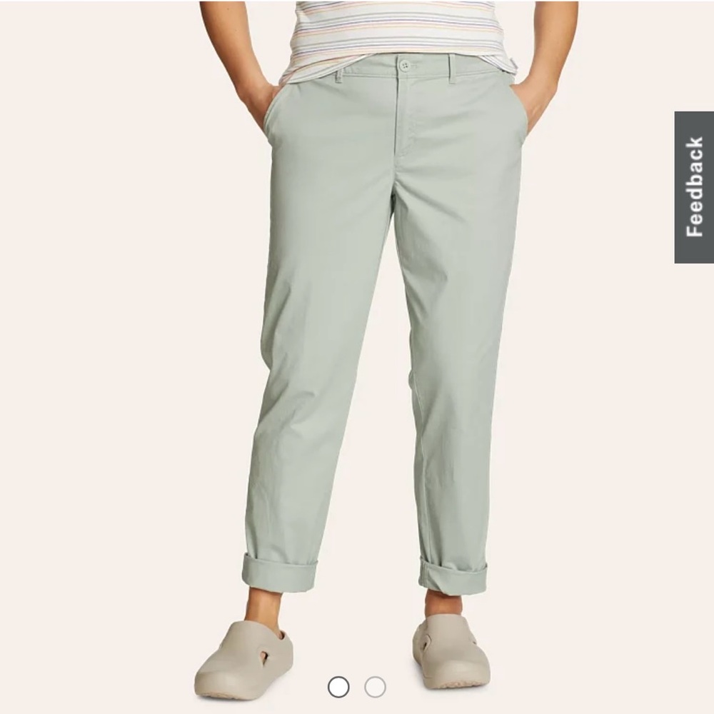 Eddie Bauer Green Chinos Relaxed Fit
